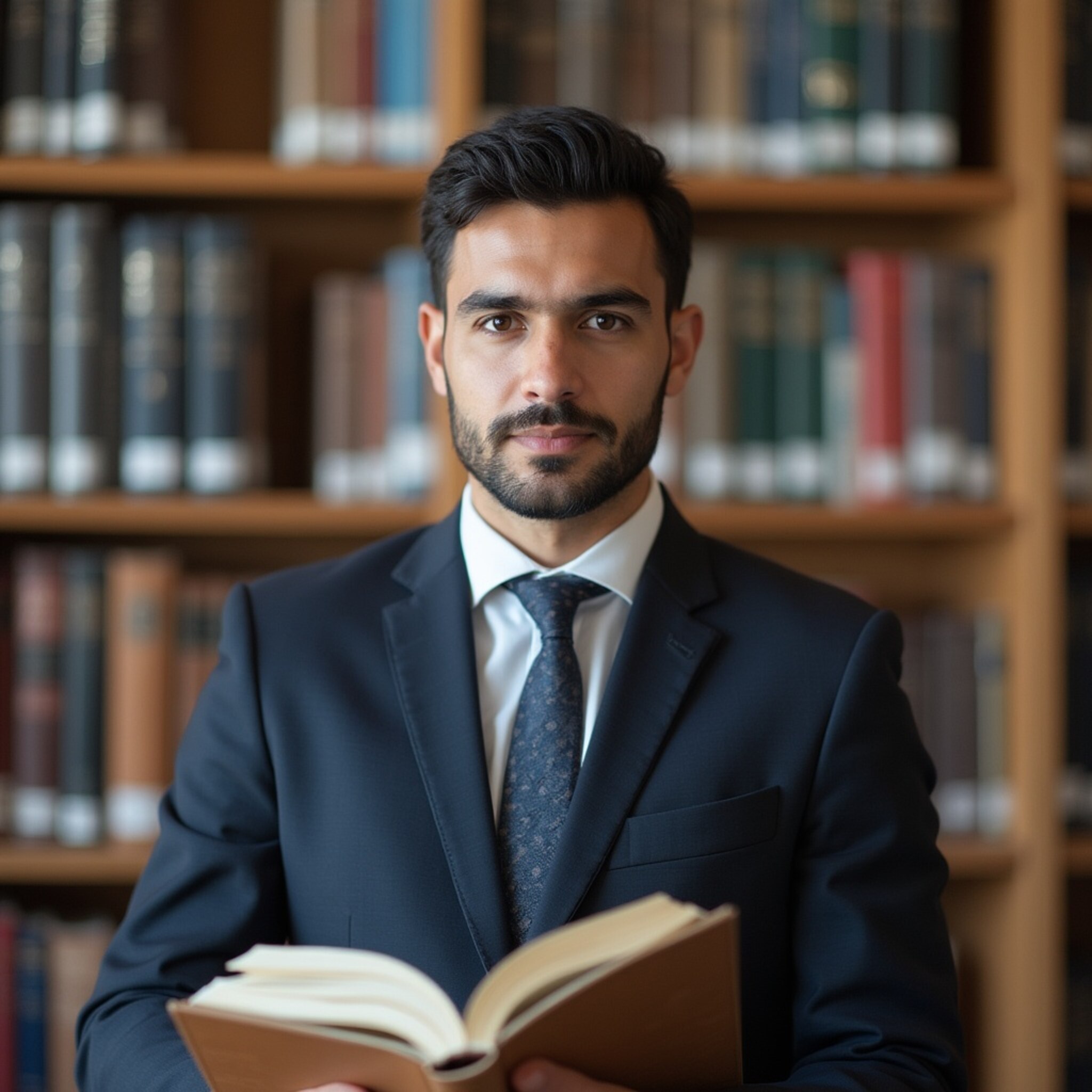 طالب مغربي يدرس القانون في مكتبة جامعة ألمانية