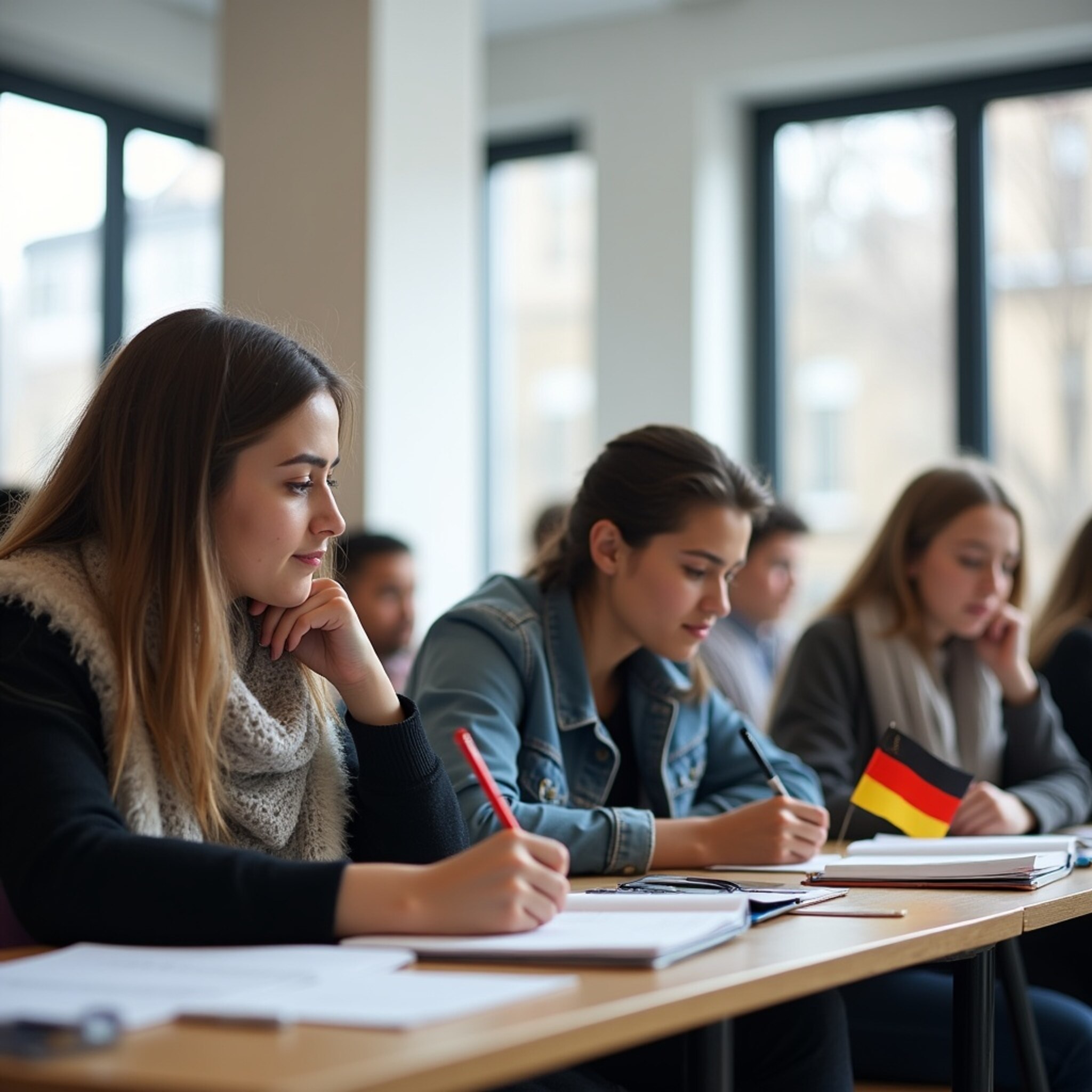 طلاب دوليين يدرسون في جامعة ألمانية حديثة