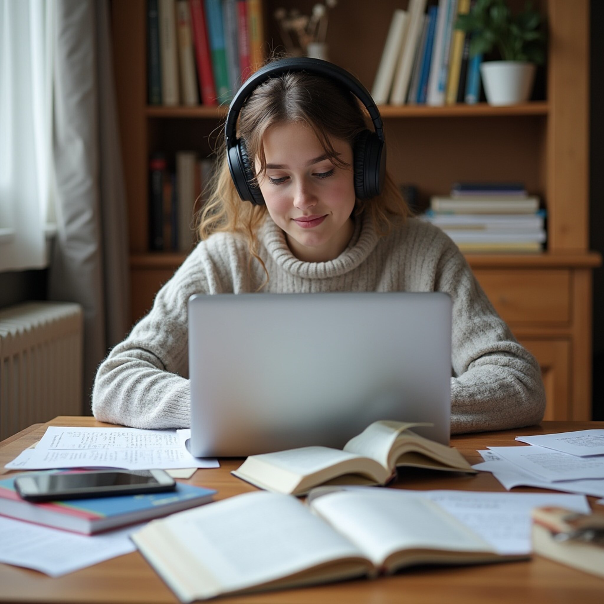 طالب يتحضر لاختبارات اللغة الألمانية
