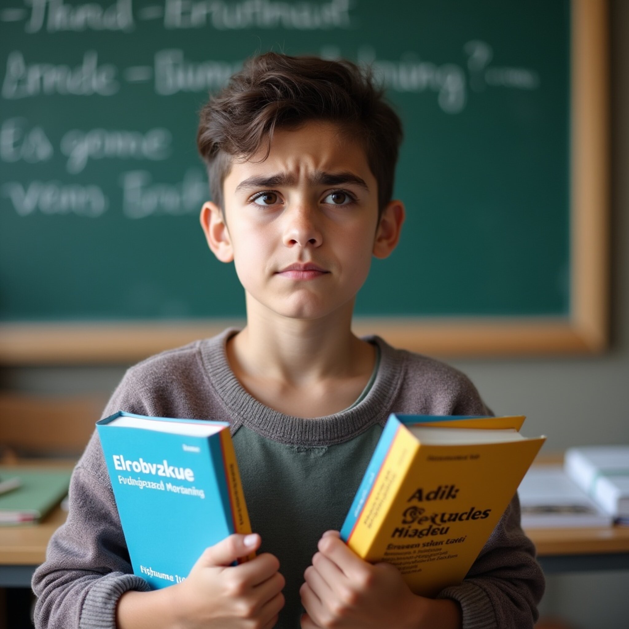 طالب عربي يواجه صعوبة في تعلم اللغة الألمانية